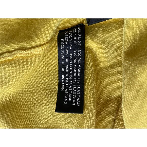 Ralph Lauren Black Label Yellow Silk Blend Paisley Halter Top • Size L - Picture 7 of 8